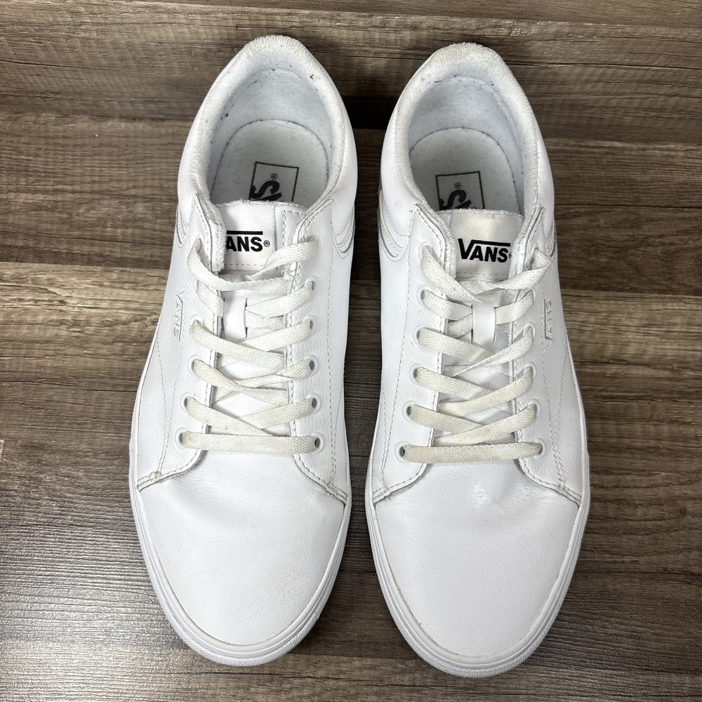 Vans Leather Low White Mens US Size 11 EUR 44.5 500714 Sneakers - Picture 7 of 9